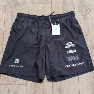 $695 Mens Givenchy Logo Swim Shorts Trunks Black/White 2XL
